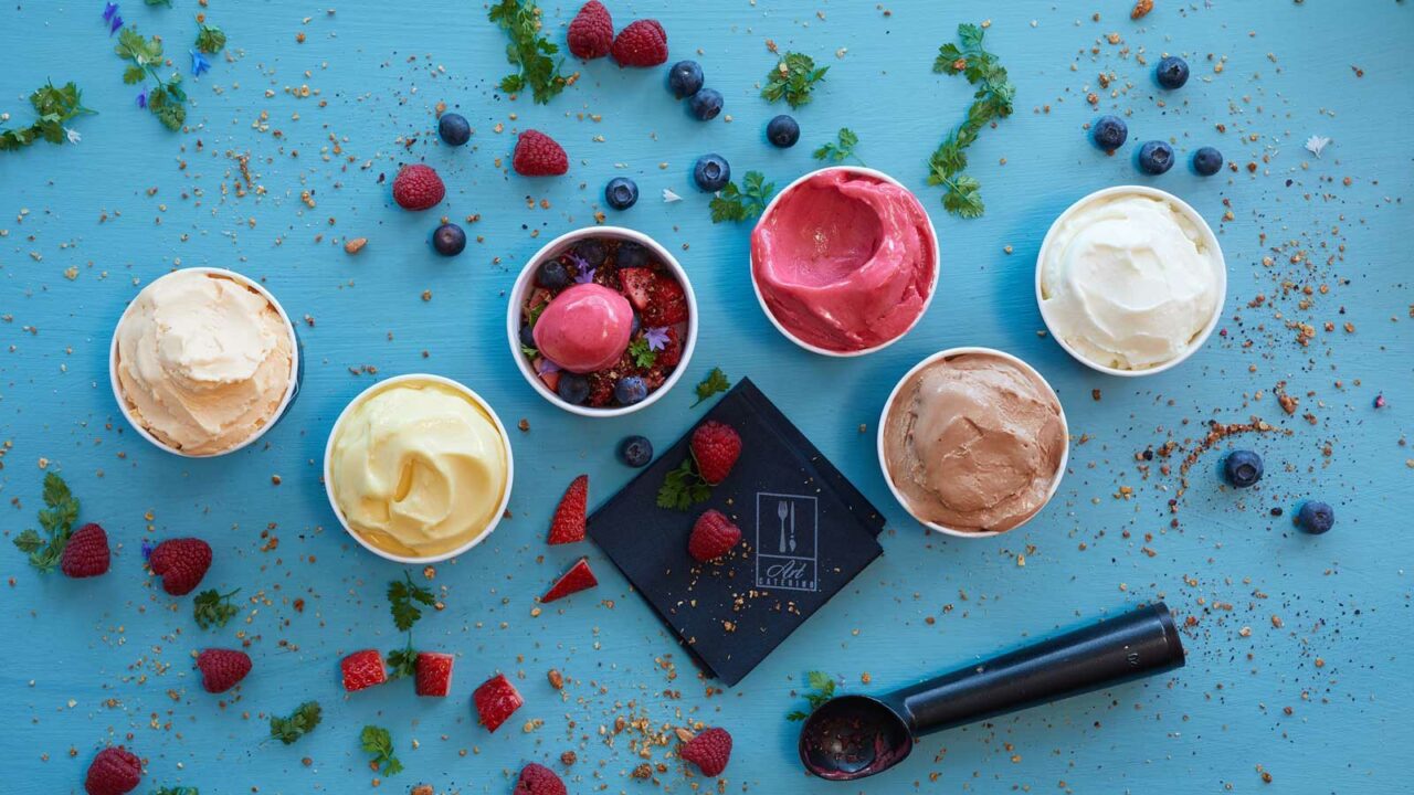 Art Gelato ice cream flavours and berries